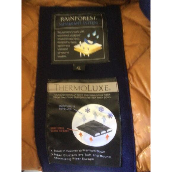 Rainforest Men's Navy Blue Thermolux Quilted Jacket Sz XL $495 - Picture 5 of 16